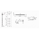 Burlington Clyde Płytka trzyotworowa do baterii podtynkowej ze słuchawką, wężem, uchwytem na słuchawkę i kolankiem odpływu 1/2"" ceramiczna V45 NA MAGAZYNIE!!