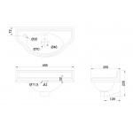   Burlington Curved Cloakroom Umywalka 49,5x25,5 biała P13L W MAGAZYNIE !!!