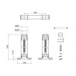  Burlington Nogi do baterii wannowej z poziomym wspornikiem Chrom W7