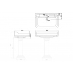 Burlington Edwardian Umywalka 80x51 cm jednootworowa biała B18 1TH