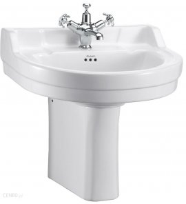 Burlington Edwardian Round Umywalka ścienna 56x47 cm 2-otworowa, Biały B62TH