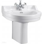 Burlington Edwardian Round Umywalka ścienna 56x47 cm 2-otworowa, Biały B62TH