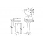 Burlington Edwardian Round Umywalka ścienna 56x47 cm 2-otworowa, Biały B62TH