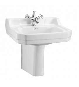 Burlington Edwardian Umywalka ścienna 560 mm 2-otworowa, Biała B42TH