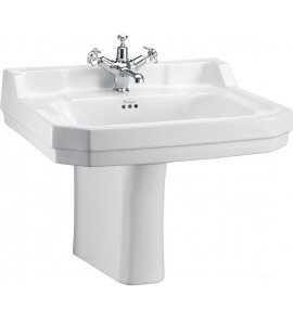  Burlington Edwardian Umywalka ścienna 61x51 cm 3-otworowa biała B53TH