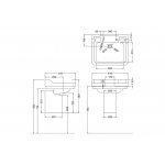  Burlington Edwardian Umywalka ścienna 61x51 cm 3-otworowa biała B53TH