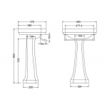 Burlington Contemporary Reling na ręcznik 48 cm chrom T2CHR