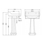 Burlington Edwardian Reling na ręcznik 53,8 cm chrom T3CHR