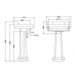 Burlington Edwardian Reling na ręcznik 47,7 cm chrom T1CHR