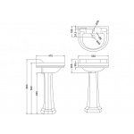  Burlington Edwardian Round Umywalka 56x47 cm jednootworowa biała B61TH