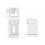 Burlington Edwardian Szafka pod umywalkę z drzwiami 560 mm stojąca biały FC12W
