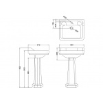 Burlington Edwardian Umywalka 56x47 cm jednootworowa biała B41TH