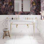 Burlington Edwardian Umywalka ścienna podwójna 120x51 cm 3-otworowa(x2) Biały B213TH