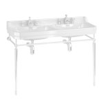 Burlington Edwardian Umywalka ścienna podwójna 120x51 cm 3-otworowa(x2) Biały B213TH