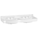 Burlington Edwardian Umywalka ścienna podwójna 120x51 cm 3-otworowa(x2) Biały B213TH