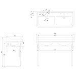 Burlington Edwardian Umywalka ścienna podwójna 120x51 cm 3-otworowa(x2) Biały B213TH