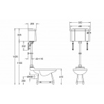 Burlington Elementy do spłuczki wiszącej chrom T33CHR