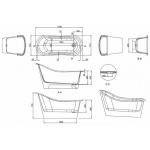 Burlington Emperor Wanna Wolnostojąca 153x72,5cm biała ET13B