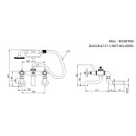 Burlington Guild Bateria wannowa ze słuchawką, wężem i przełącznikiem chrom GU422DC+T17-2