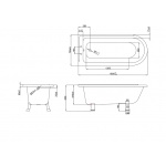 Burlington Hampton Wanna Wolnostojąca 170x75 cm Lewa biała E13