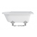 Burlington Hampton Wanna Wolnostojąca 150x75 cm Prawa biała E21