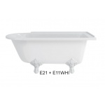 Burlington Hampton Wanna Wolnostojąca 150x75 cm Prawa biała E21