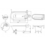 Burlington Hampton Wanna Wolnostojąca 150x75 cm Prawa biała E21