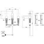   Burlington Bateria umywalkowa 3-otworowa z korkiem automatycznym (bez pokręteł) Chrom T14-QT