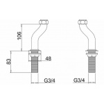  Burlington Kolanka do baterii wannowo-natryskowej chrom T18 W MAGAZYNIE!!
