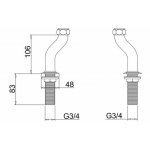 Burlington Kolanka do baterii wannowo-natryskowej Gold T18GOLD