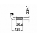 Burlington Kolanko wypływu do rury pionowej do deszczownicy 3/4” chrom T17