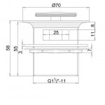  Burlington Korek Klik-klak do wanien z przelewem wewnętrznym Chrom CW1