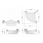 Burlington Koszyk narożny głębokość 62 mm Chrom A22CHR