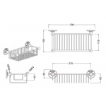 Burlington Koszyk ścienny głębokość 62 mm Chrom A23CHR
