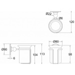  Burlington Kubek do mycia zębów chrom A2CHR NA MAGAZYNIE!!