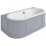 Burlington London Wanna przyścienna z obudową 1800x950 mm Szary E23G