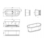Burlington London Wanna Wolnostojąca 180x85 cm biała E18