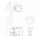 Burlington Miska WC Stojąca do dolno lub górnopłuku Biały P16