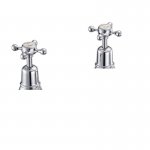 Burlington Pokrętła do baterii Biały Medici T1MED