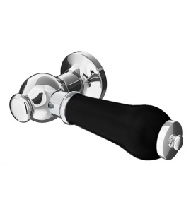   Burlington Rączka do spłuczki ceramiczna czarny mat/chrom BX1 