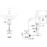 Burlington Bateria bidetowa z głowicą ceramiczną chrom T15-QT