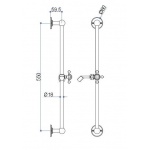 Burlington Regulowany uchwyt ścienny na słuchawkę prysznicową chrom V33