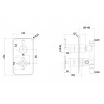Burlington Riviera Bateria natryskowa podtynkowa 2-drożna Złota RIV3GOLD