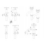 Burlington Riviera Bateria umywalkowa 2-otworowa Gold RIV7GOLD