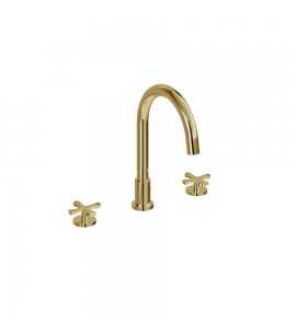 Burlington Riviera Bateria wannowa 3-otworowa na brzeg wanny Złota RIV32GOLD