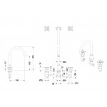 Burlington Riviera Bateria wannowa 3-otworowa na brzeg wanny Złota RIV32GOLD
