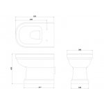 Burlington Riviera Miska WC stojąca przyścienna Biała RIV12