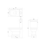 Burlington Riviera Miska WC stojąca kompakt Biała RIV9