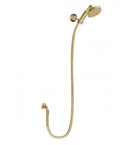 Burlington Riviera Słuchawka prysznicowa z wężem, uchwytem punktowym mocowanym do ściany Złota RIV20GOLD