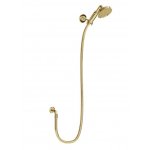 Burlington Riviera Słuchawka prysznicowa z wężem, uchwytem punktowym mocowanym do ściany Złota RIV20GOLD